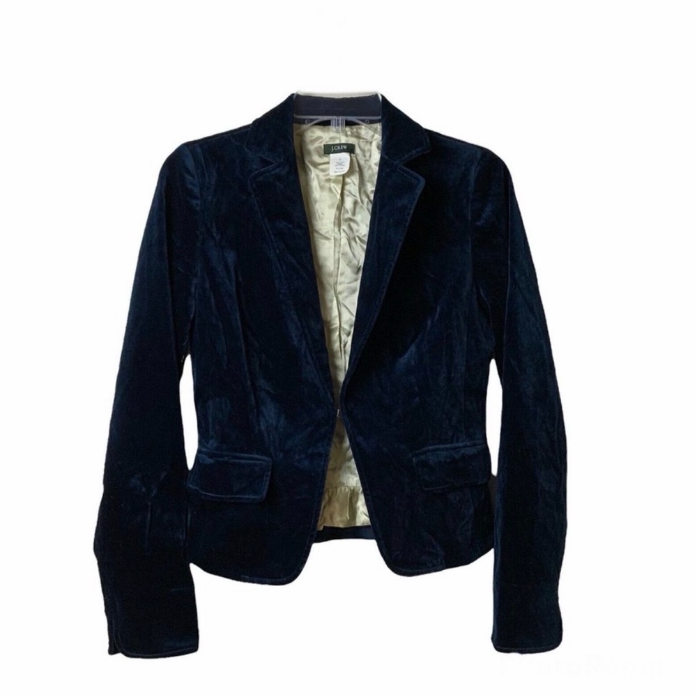 J. Crew Navy Velvet Blazer Sz 2
